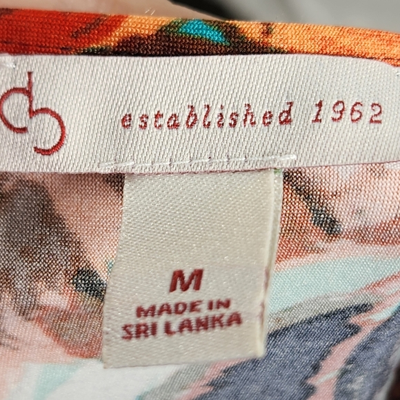 db 1962 NWOT Multicolored Floral Print Zipper Neck Sleeveless Dress Size Medium - Picture 8 of 11